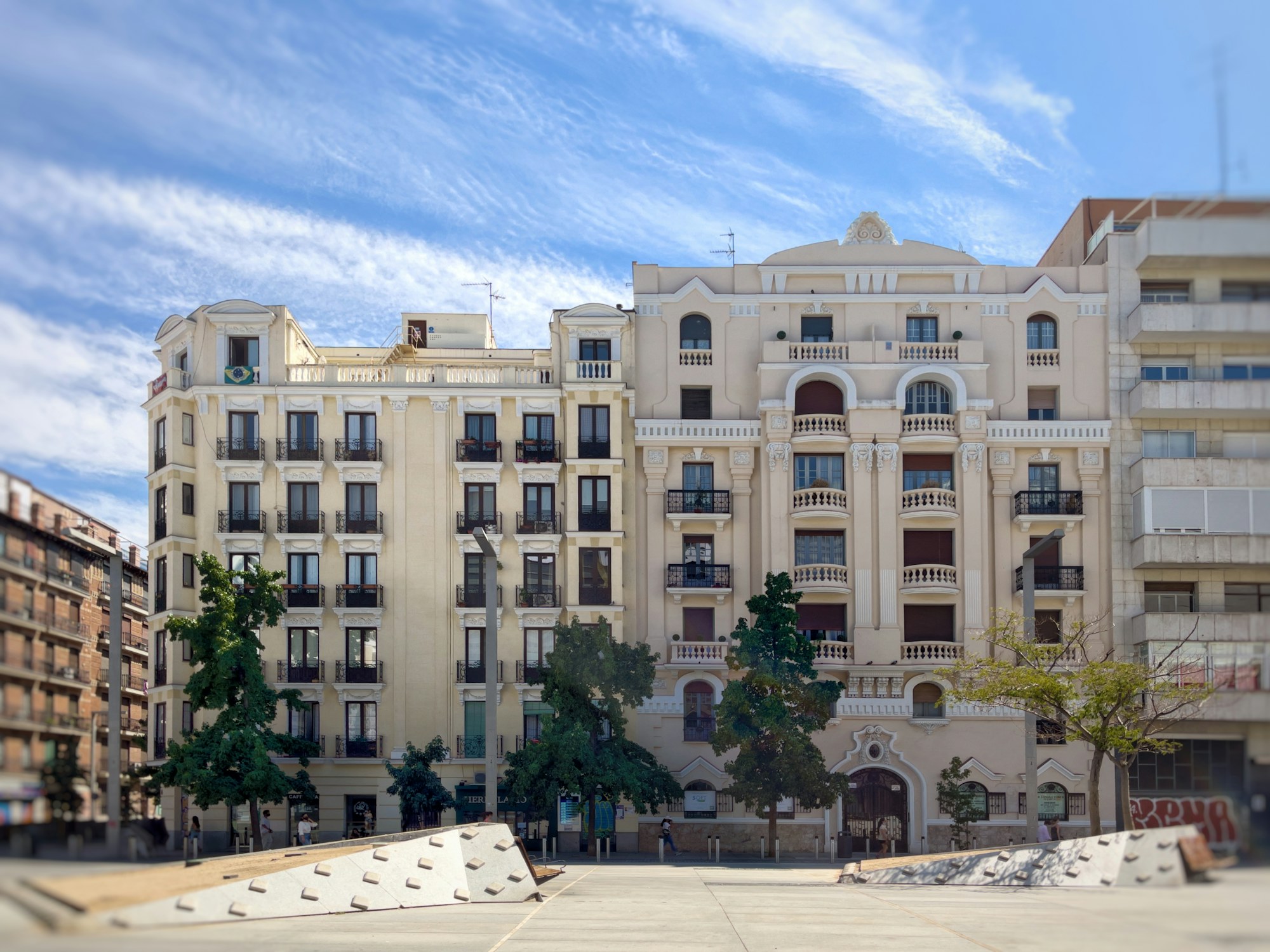 Façade of a classic building in the Goya district, Madrid